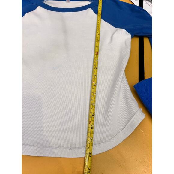 NEW without tag FREE PEOPLE Ribbed Boatneck Baseball Tee - Royal Combo S… - Picture 7 of 7